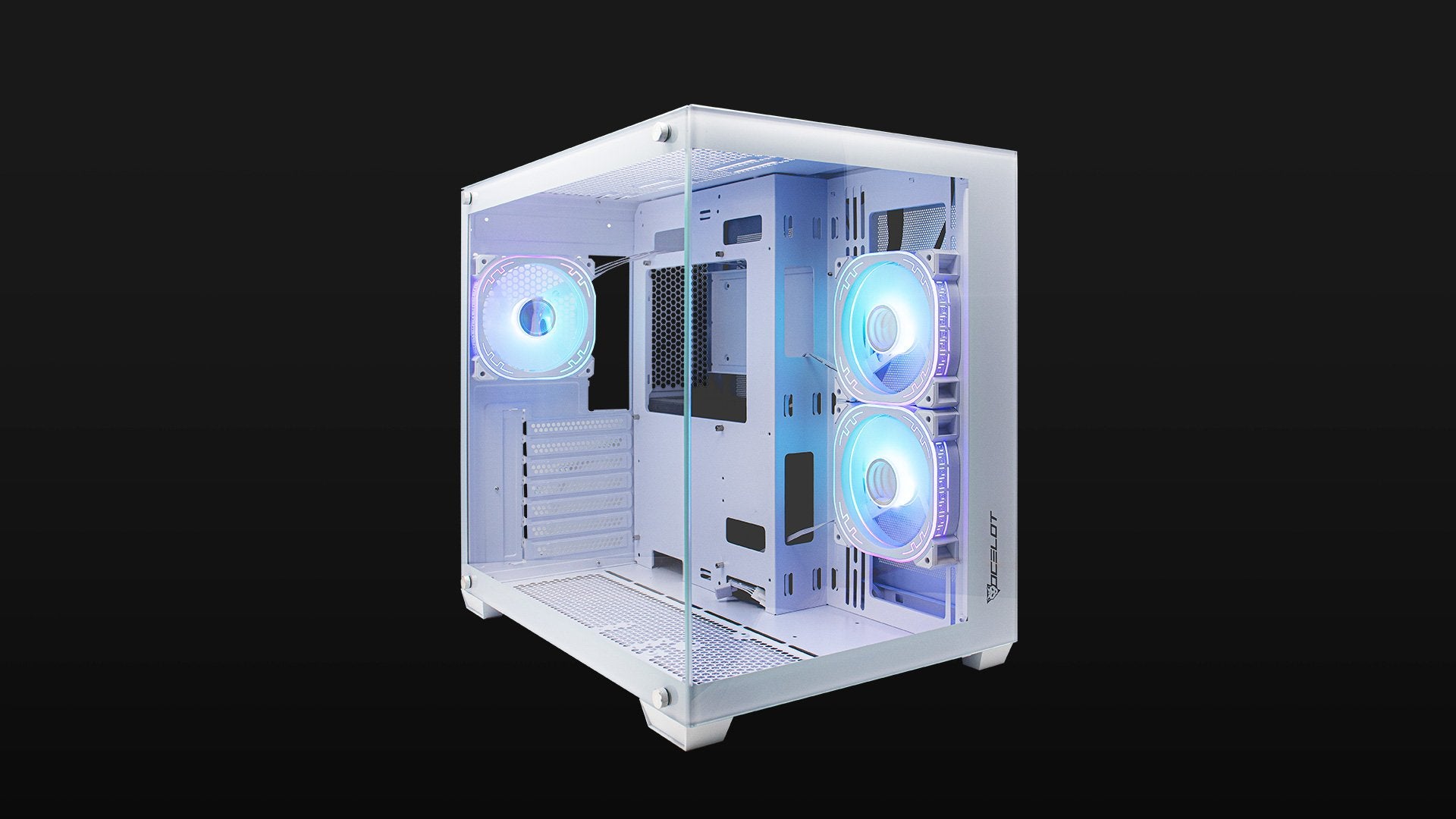 GABINETE OCELOT GAMING COLOR BLANCO, ATX, FRONTAL CRISTAL TEMPLADO, CRISTAL LATERAL , FILTRO POLVO MAGNETICO, ESPACIO PARA 8 VENTILADORES /SOPORTA GPU HASTA 410MM