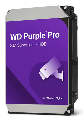 DISCO DURO INTERNO WD PURPLE PRO 12TB 3.5 ESCRITORIO SATA3 6GB/S 512MB 7200RPM 24X7 IA DVR NVR HASTA 64 CAMARAS  WD122PURP