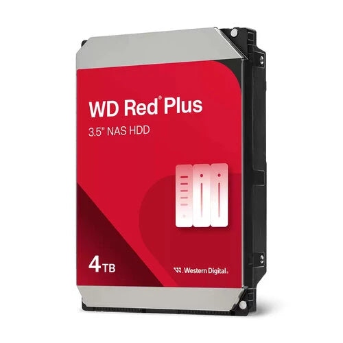 DISCO DURO INTERNO WD RED PLUS 4TB 3.5 ESCRITORIO SATA3 6GB/S 128MB 5400RPM 24X7 HOTPLUG NAS 1-8 BAHIAS WD40EFZZ