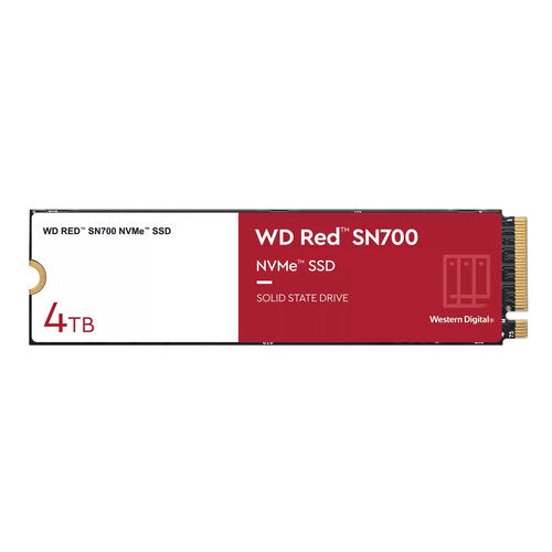 UNIDAD DE ESTADO SOLIDO SSD INTERNO WD RED SN700 4TB M.2 2280 NVME PCIE GEN3 X4 LECT.3400MBS ESCRIT.3100MBS NAS  WDS400T1R0C