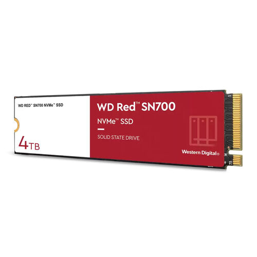 UNIDAD DE ESTADO SOLIDO SSD INTERNO WD RED SN700 4TB M.2 2280 NVME PCIE GEN3 X4 LECT.3400MBS ESCRIT.3100MBS NAS  WDS400T1R0C