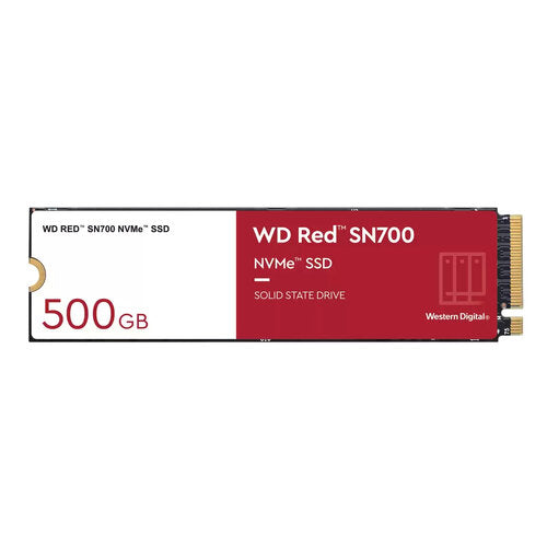 UNIDAD DE ESTADO SOLIDO SSD INTERNO WD RED SN700 500GB M.2 2280 NVME PCIE GEN3 X4 LECT.3430MBS ESCRIT.2600MBS NAS  WDS500G1R0C