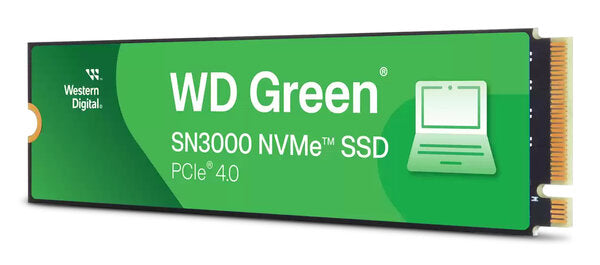 UNIDAD DE ESTADO SOLIDO SSD INTERNO WD GREEN SN3000 500GB M.2 2280 NVME PCIE GEN4 X4 LECT.5000MBS ESCRIT.4100MBS PC LAPTOP MINIPC  WDS500G4G0E-00CPS0