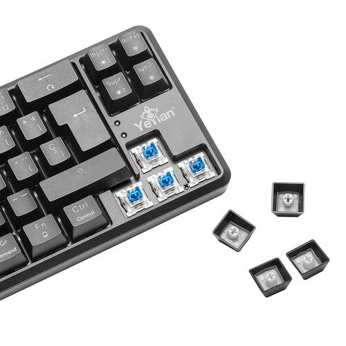 Teclado Gamer YEYIAN YTM-28210B AKIL S3500 MECANIC Switch Azul RGB/BT -