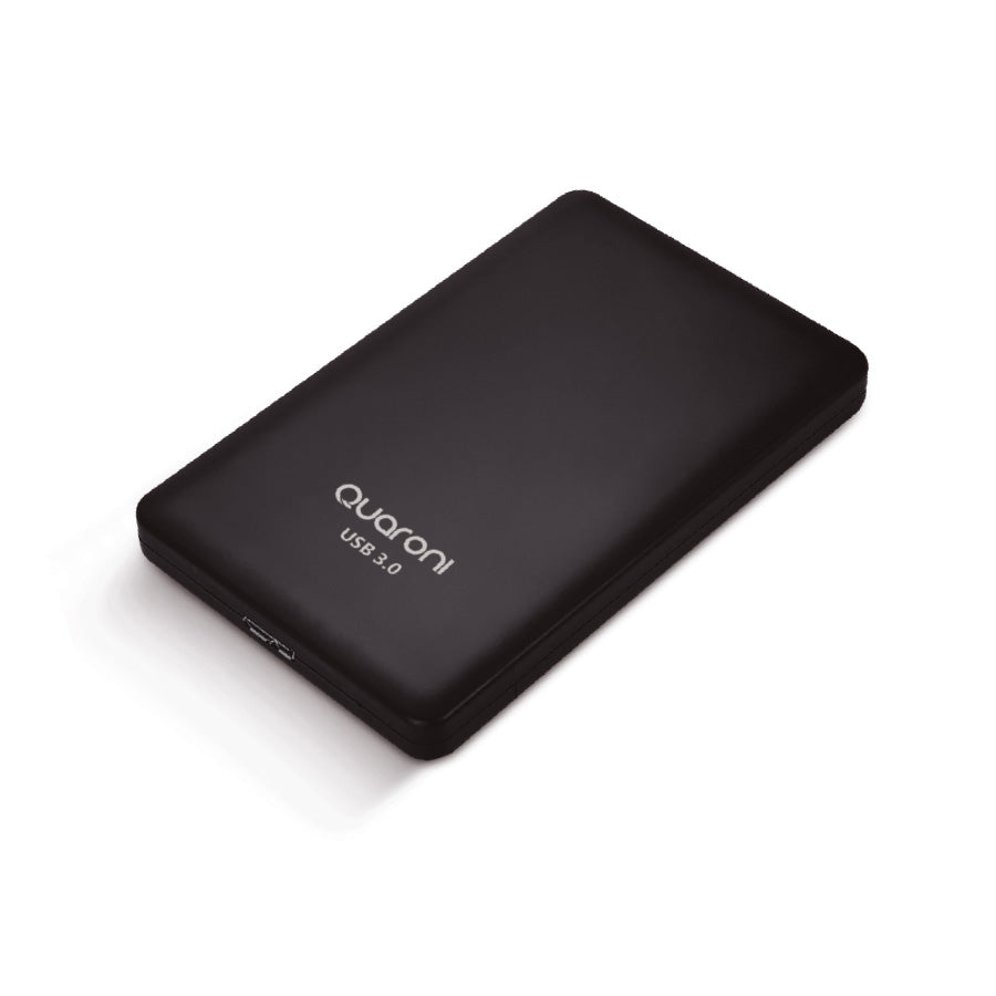 CARCASA ENCLOSURE QUARONI PARA DISCOS DUROS/SSD 2.5 PULGADAS DE 7MM/9.5MM SATA USB 3.0 COLOR NEGRO