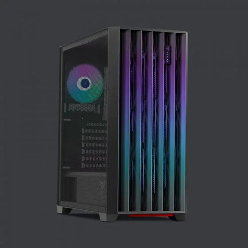 Gabinete Yeyian Phoenix Midi Tower, PC, Soporta ATX, ITX, Micro ATX, 7 Ranuras de Expansión, Color Negro, Ventana lateral Si, RGB Si, Fuente de alimentación No, Ventiladores frontales 3x 120 mm, Ventiladores traseros 1x 120 mm, 2 x USB 3.2