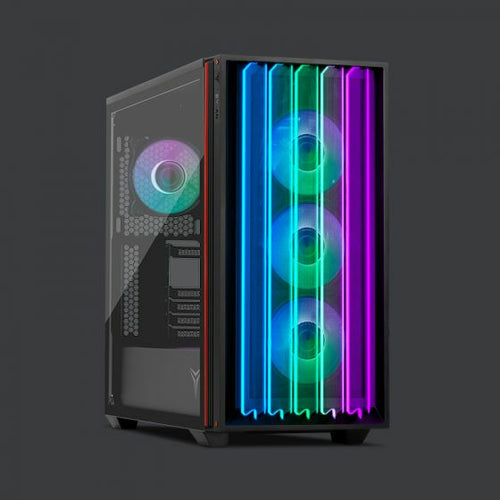 Gabinete Yeyian Mirage S Midi Tower, PC, Soporta ATX, ITX, Micro ATX, 7 Ranuras de Expansión, Color Negro, Ventana lateral Si, RGB Si, Fuente de alimentación No, 2 x USB 3.2