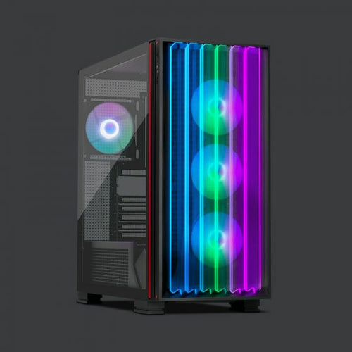 Gabinete Yeyian Mirage X Tower, PC, Soporta EATX, 8 Ranuras de Expansión, Color Negro, Ventana lateral Si, RGB Si, Fuente de alimentación No, 2 x USB 3.2
