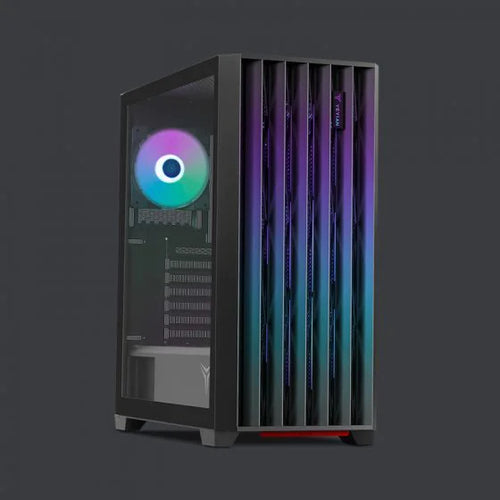 Gabinete Yeyian Phoenix Midi Tower, PC, Soporta ATX, ITX, Micro ATX, 7 Ranuras de Expansión, Color Negro, Ventana lateral Si, RGB Si, Fuente de alimentación No, Ventiladores frontales 3x 120 mm, Ventiladores traseros 1x 120 mm, 2 x USB 3.2