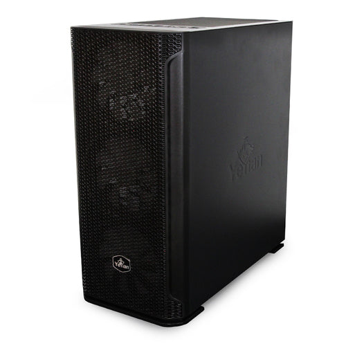 Gabinete Yeyian Hollow 2500 Midi Tower, PC, Soporta ATX, EATX, ITX, Micro ATX, 7 Ranuras de Expansión, Color Negro, Ventana lateral Si, RGB Si, Fuente de alimentación No, Ventiladores frontales 3x 140 mm, 3 x USB 3.2