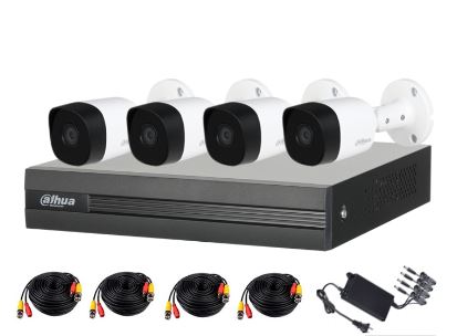 KIT DVR/DAHUA/DH-KIT/XVR1B04H-I/4-B2A51N-0280B-S2/KIT DE 4 CANALES DE 5 MEGAPIXELES/ DVR COOPER-I WIZSENSE/ CON IA/ H.265/ 4 CAMARAS B2A51 METALICAS/ 4 CANALES 1 IP O HASTA 5 CANALES IP/ 4 CANALES