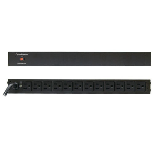 PDU CYBERPOWER (PDU15B12R) 12 SALIDAS NEMA 5-15R, MONTAJE 1U. SALIDA DE 100-125 V 15A.