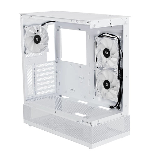 Gabinete Balam Rush Tank Super 9200 TB Midi Tower, PC, Soporta ATX, ITX, Micro ATX, Color Blanco, Ventana lateral Si, RGB Si, Fuente de alimentación No, Ventiladores traseros 1x 120 mm, 1 x USB 3.2, 1 x USB 2.0