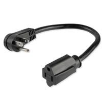 CABLE DE ALIMENTACIÓN DE 0.3M - EXTENSION DE ALIMENTACION, ACODADO EN ANGULO RECTO NEMA 5-15P A NEMA 5-15R, 13A 125V, 16AWG, UL - STARTECH.COM MOD. PAC101R1