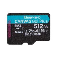 MEMORIA KINGSTON MICRO SDXC CANVAS GO! PLUS 512GB UHS-I U3 V30 A2 CLASE 10 C/ADAPTADOR