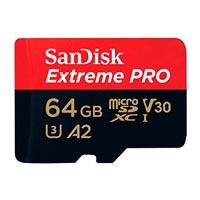 MEMORIA SANDISK EXTREME PRO 64GB MICRO SDXC 200MB/S 4K CLASE 10 A2 V30 C/ADAPTADOR