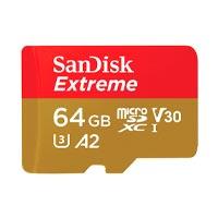 MEMORIA SANDISK EXTREME 64GB MICRO SDXC 170MB/S 4K CLASE 10 A2 V30 C/ADAPTADOR