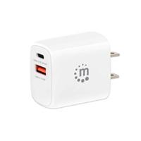 CARGADOR PARED,MANHATTAN,406291,  20W, USB-C PD (20W) Y USB-A QC (18W)