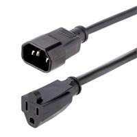 CABLE DE 1M  DE EXTENSION DE ALIMENTACION PARA COMPUTADORAS, IEC 320 C14 A NEMA 5-15R, 10A 125V, ALARGADOR - STARTECH.COM MOD. 1415R-3F-POWER-CORD