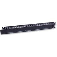 a black computer keyboard sitting on top of a table 