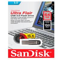 MEMORIA SANDISK 64GB USB 3.0 ULTRA FLAIR METALICA PARA MAC Y WINDOWS 150MB/S